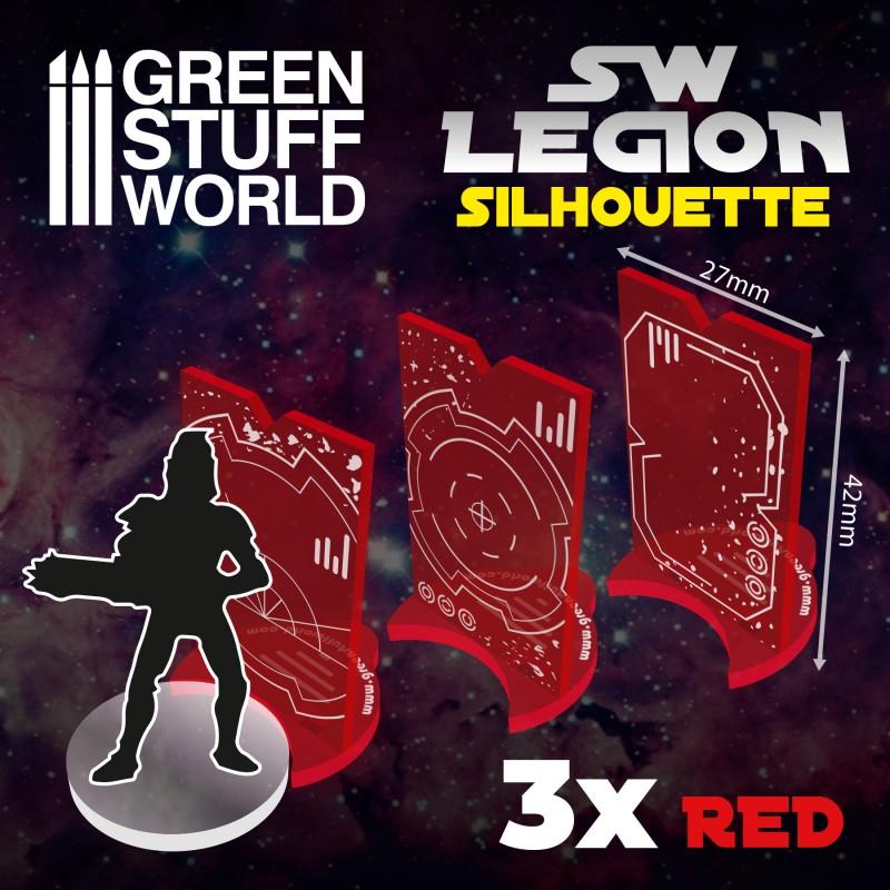 Green Stuff World – SW Legion – Silhouetten – Rot, 3 Stück, 42 x 17 mm