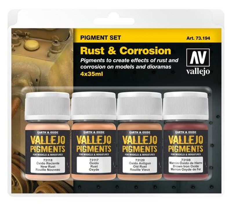 73.194 Vallejo Pigment Set: Rust & Corrosion (4x35ml)