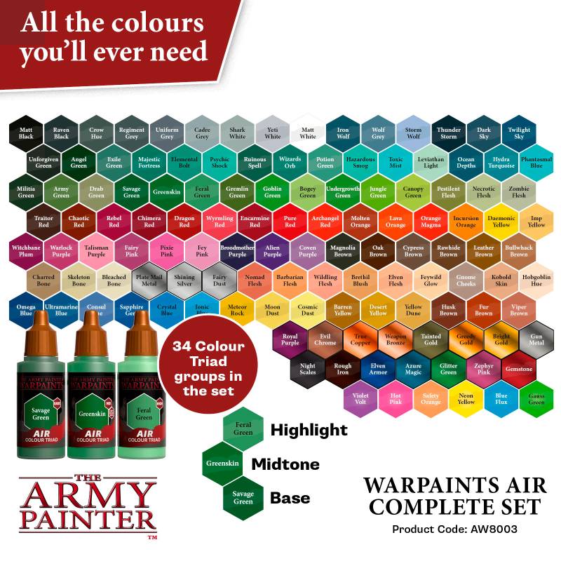 The Army Painter – Warpaints Air Complete Set – 126 × 18 ml