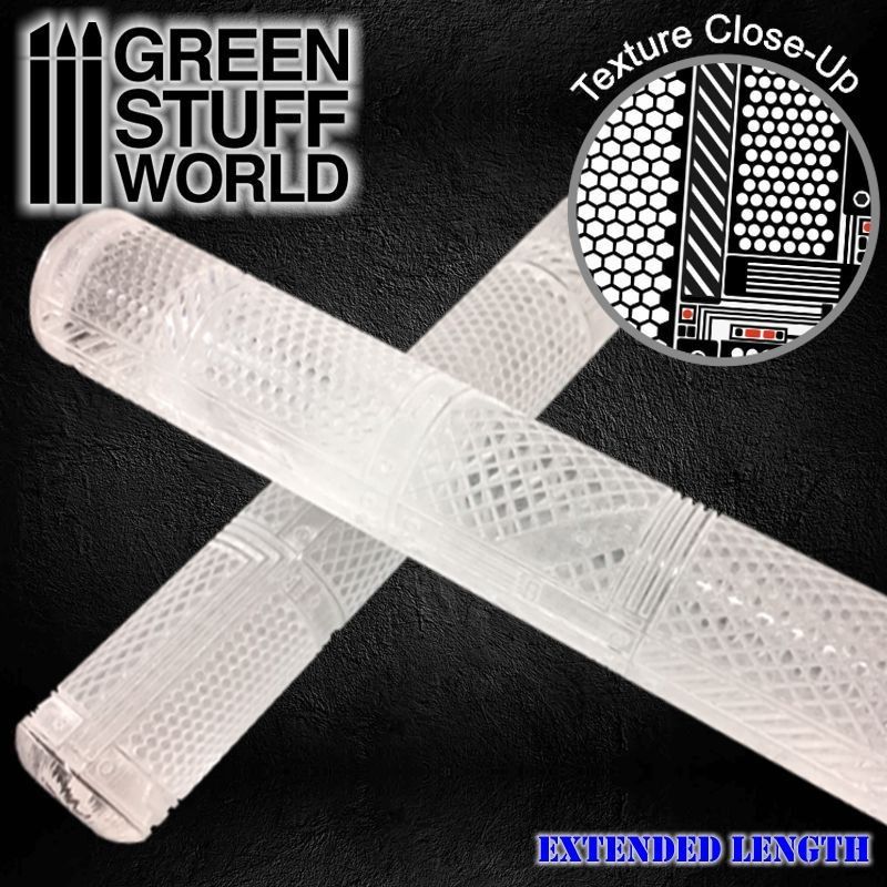 Green Stuff World – Strukturwalze – Gitter – 14,5 cm, Ø 2,5 cm
