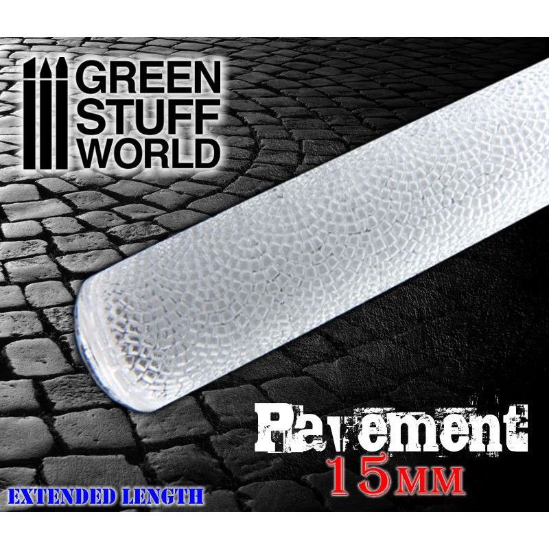 Green Stuff World – Strukturwalze – Pflaster 15 mm – 14,5 cm, Steingröße 1,5 x 1,5 mm
