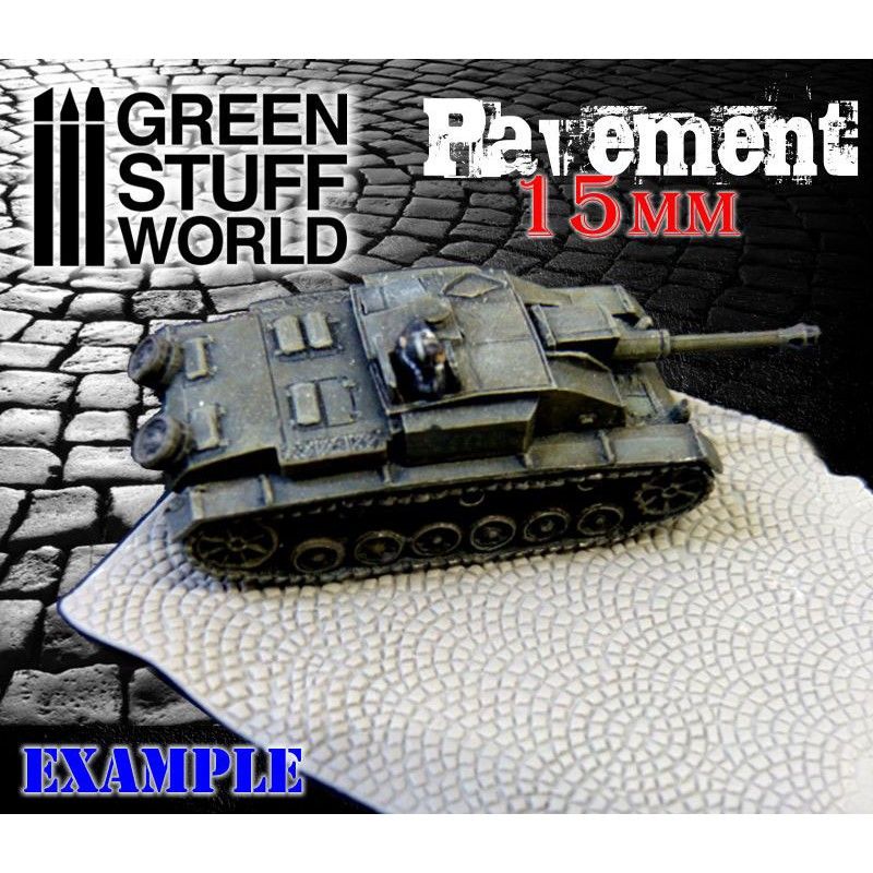 Green Stuff World – Strukturwalze – Pflaster 15 mm – 14,5 cm, Steingröße 1,5 x 1,5 mm