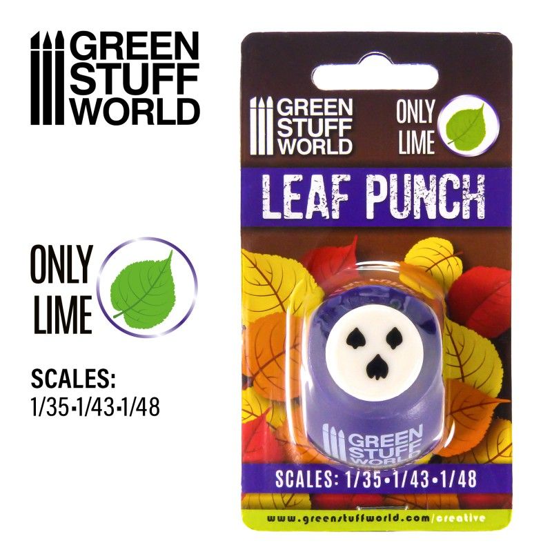 Green Stuff World – Modellblatt-Motivlocher – Dunkelviolett – 3 Limettenblattmotive