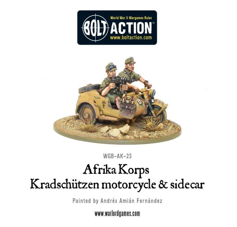 Afrika Korps Kradschützen Motorcycle and Sidecar