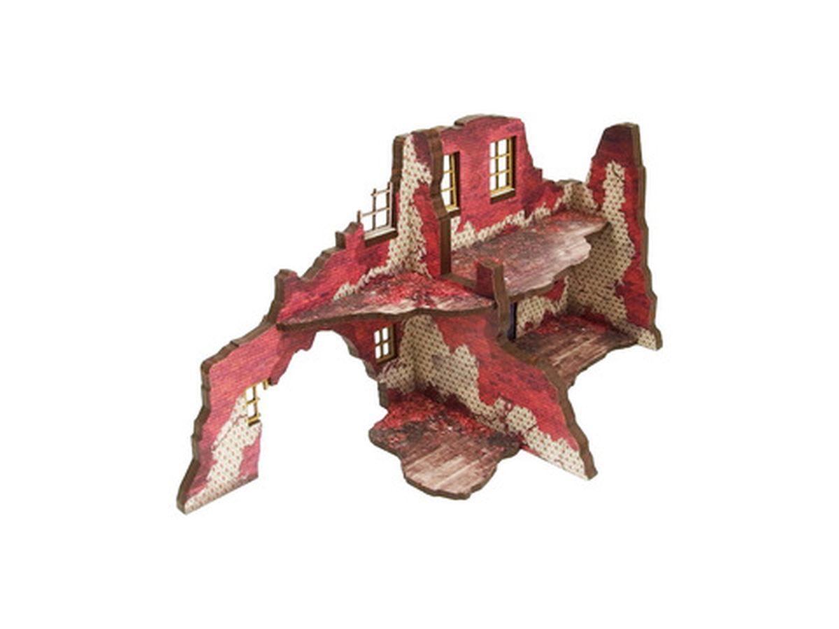 WW2 Normandy Ruined Large House 2 Prepainted