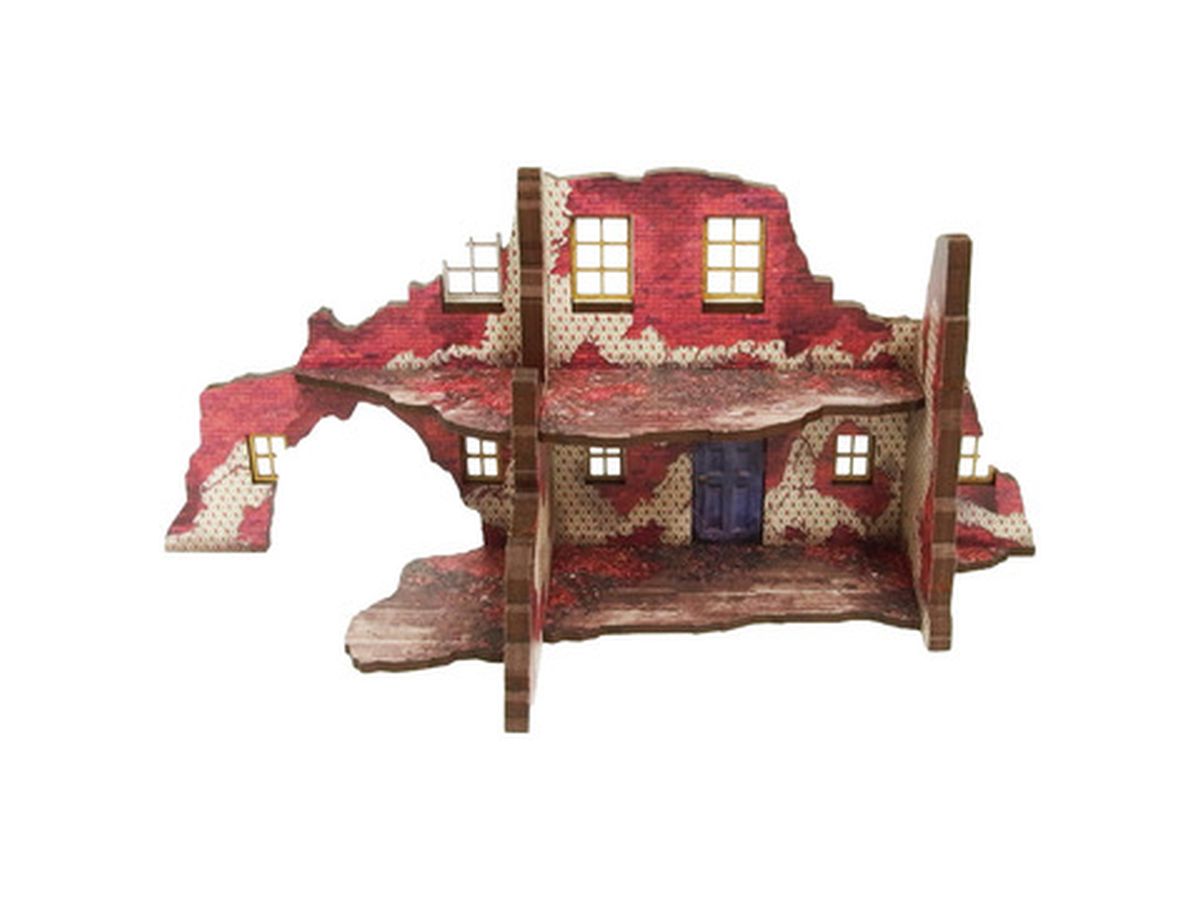 WW2 Normandy Ruined Large House 2 Prepainted