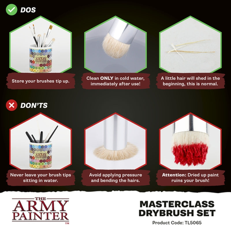 The Army Painter – Masterclass Drybrush Pinselset – 3 Pinsel