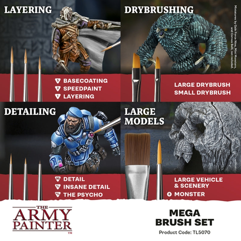 The Army Painter – Mega Pinselset – 10 Pinsel