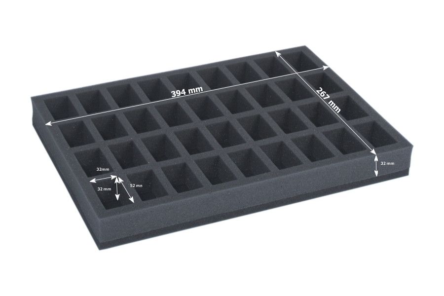 Standard Box für 36 Miniaturen auf 32mm Bases
