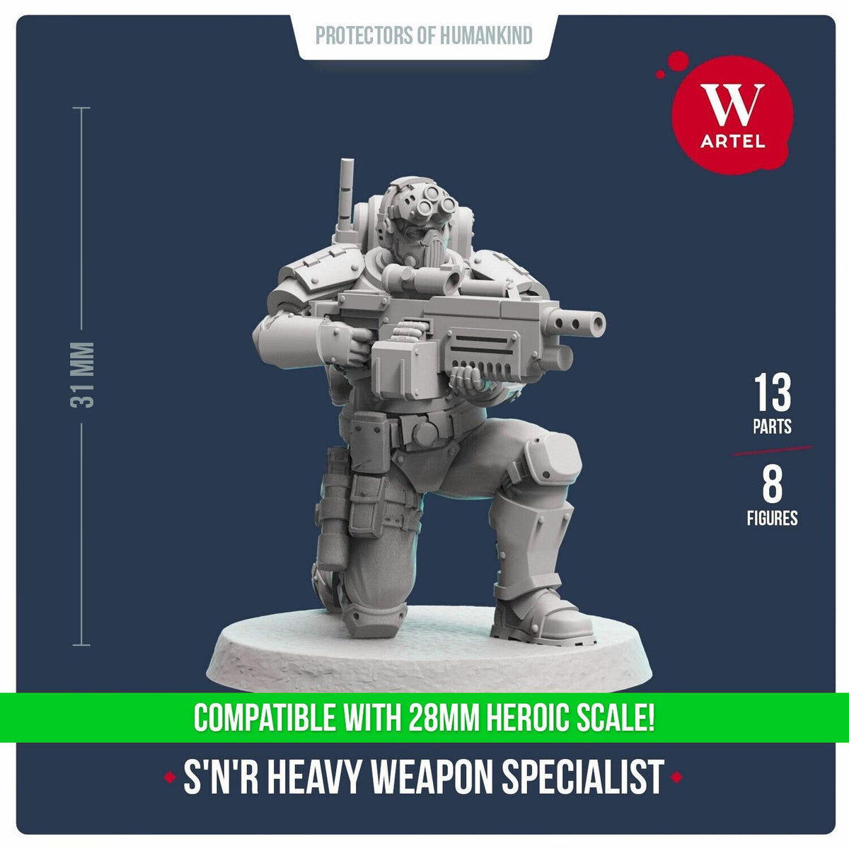 S`n`R Heavy Weapon Specialist 28mm scale