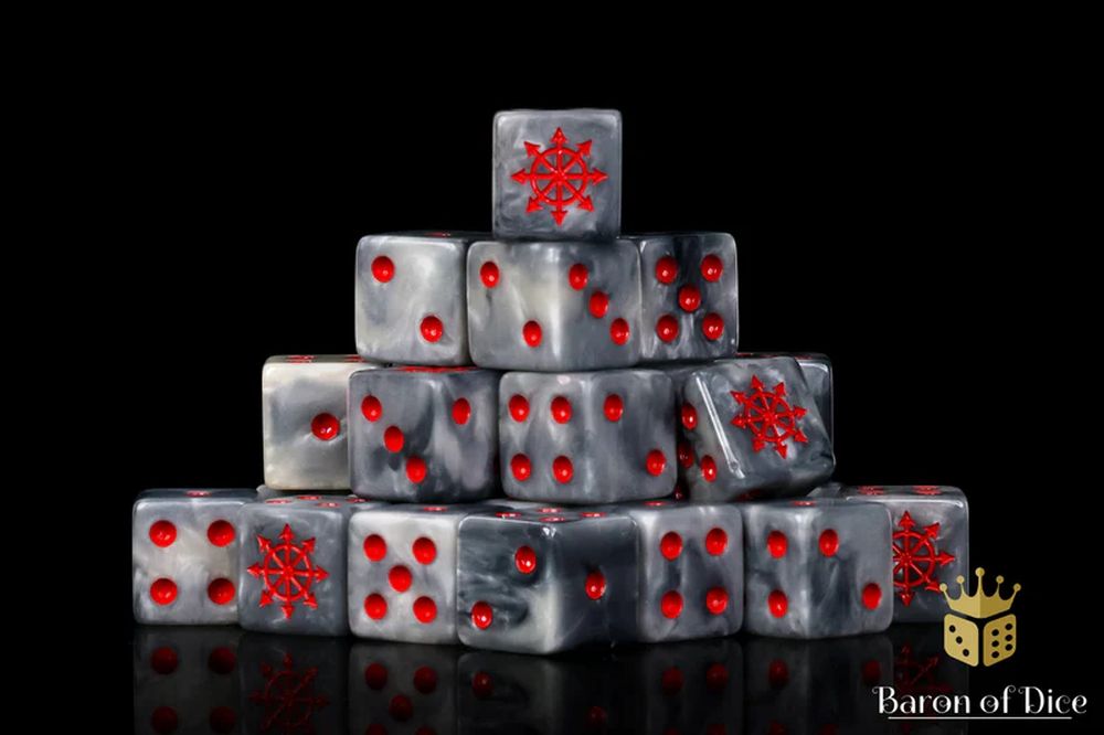 Chaos Demon Red Star 16mm Dice - Square (25)