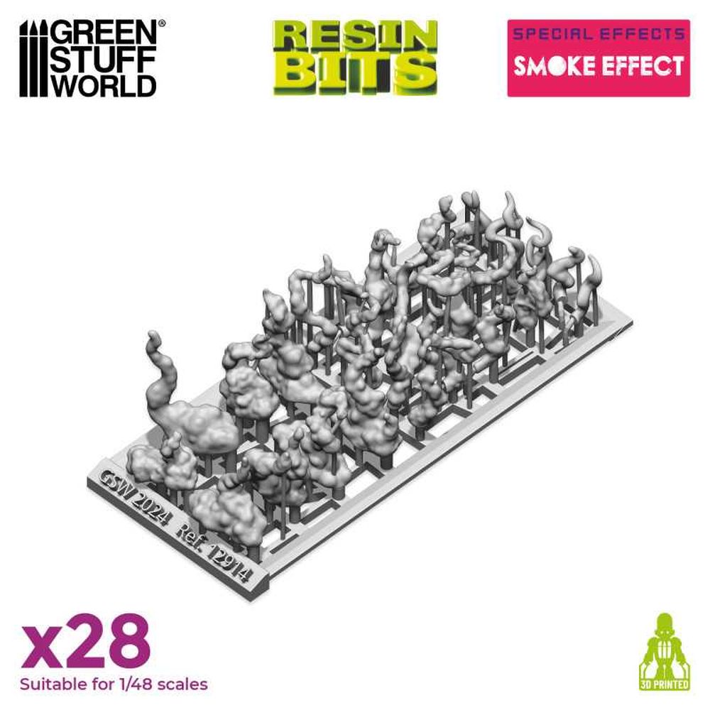 Green Stuff World – Raucheffekt-Set – 28 Stück, Maßstab 1:48–1:35