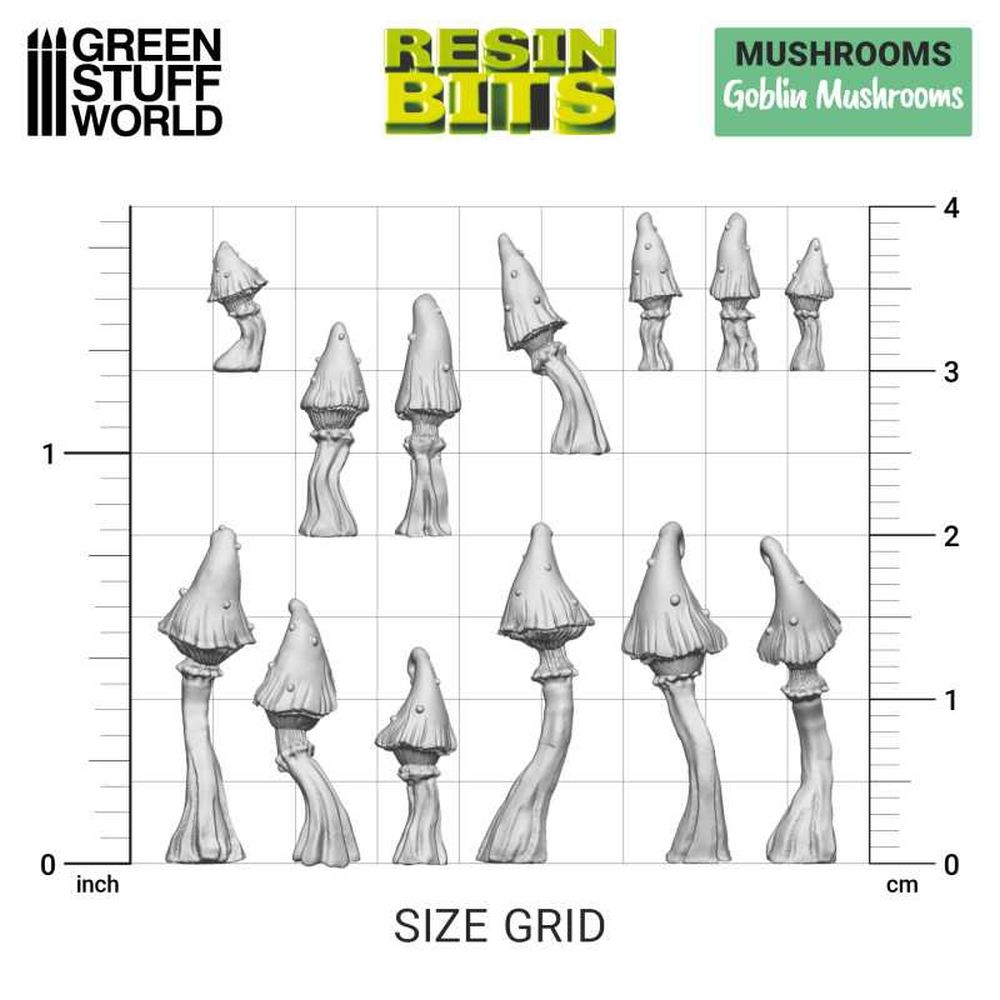 Green Stuff World – Koboldpilze – 3D-gedrucktes Set – 45 Stück, 1:48–1:35