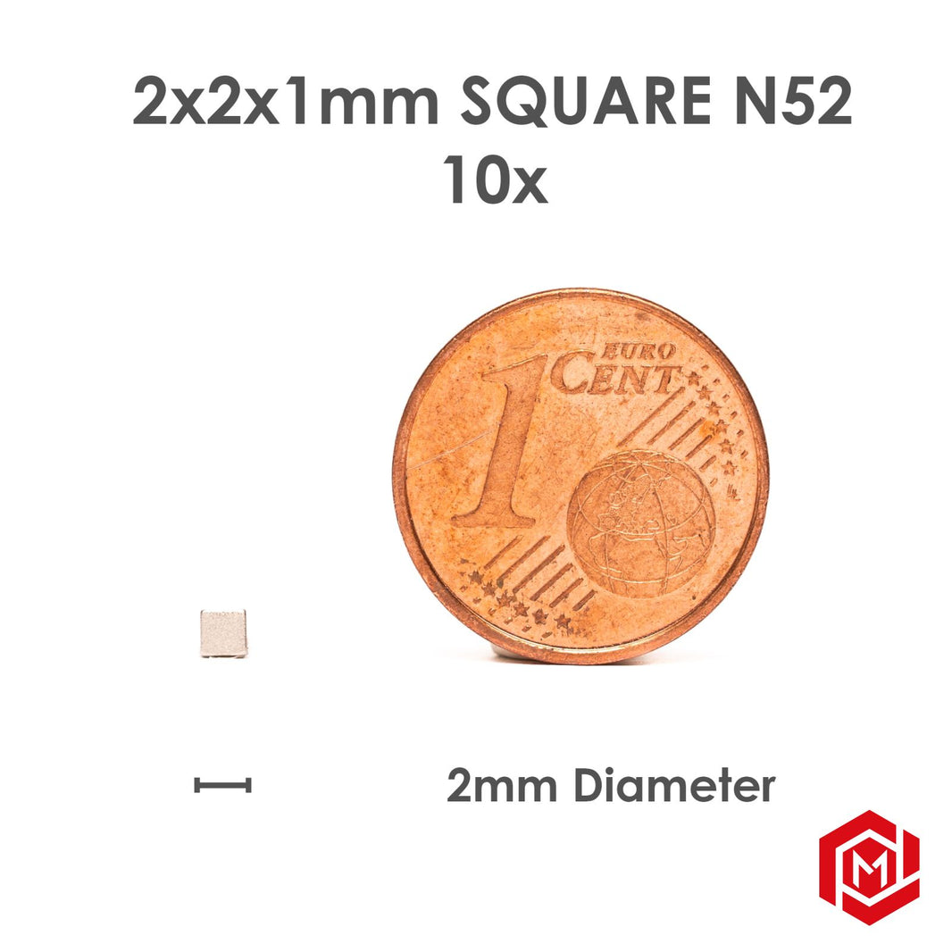 NEODYMIUM MAGNETS [2x2x1mm / N52] - 10 Units