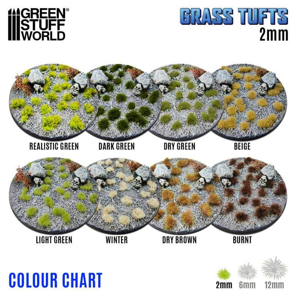 Green Stuff World – Grasbüschel – Getrocknetes Grün (2 mm, 125 Büschel)