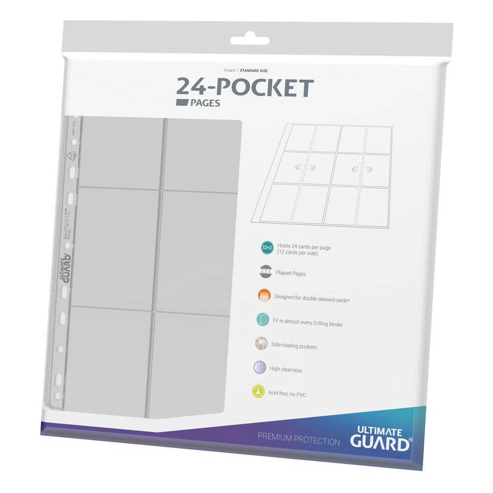 Ultimate Guard – 24-Pocket QuadRow Pages Side-Loading Transparent – 10 Stück
