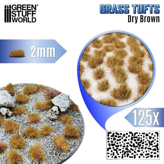 Green Stuff World – Grass Tufts – Dried Brown – 2 mm, 125 pieces
