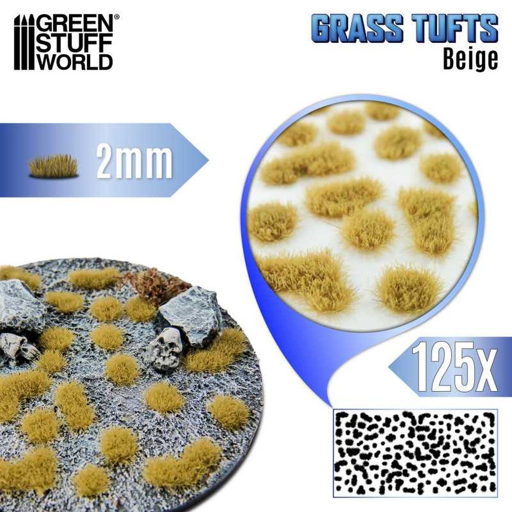 Green Stuff World – Grasbüschel – Beige – 2 mm, 125 Stück