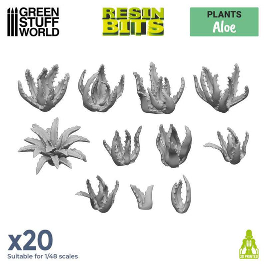 Green Stuff World – Aloe-Vera-Pflanzen aus Harz – 20 Stück, 1:48–1:35
