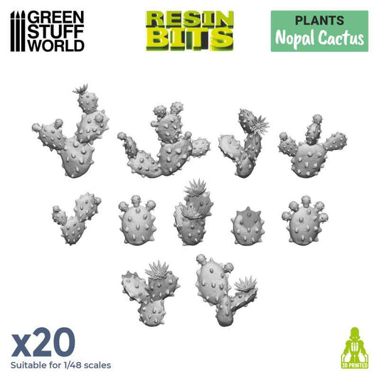 Green Stuff World – Nopal-Kakteen aus Harz – 1:48 und 1:35, 20 Stück