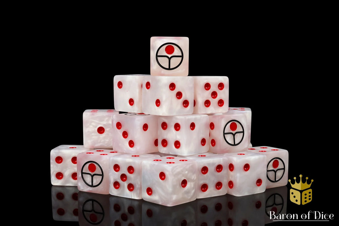 Baron of Dice – Universal Peace White – 25 Würfel (W6, 16 mm, eckig)