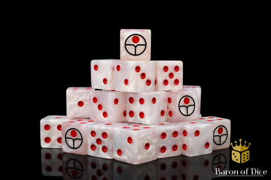 Baron of Dice – Universal Peace White – 25 Würfel (W6, 16 mm, eckig)
