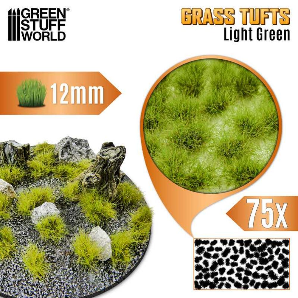 Green Stuff World – Grasbüschel – Hellgrün (12 mm, 75 Büschel)
