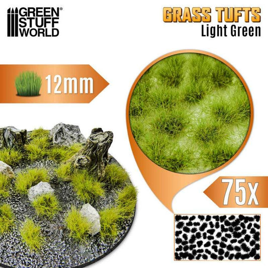 Green Stuff World – Grass Tufts – Light Green (12 mm, 75 Tufts)