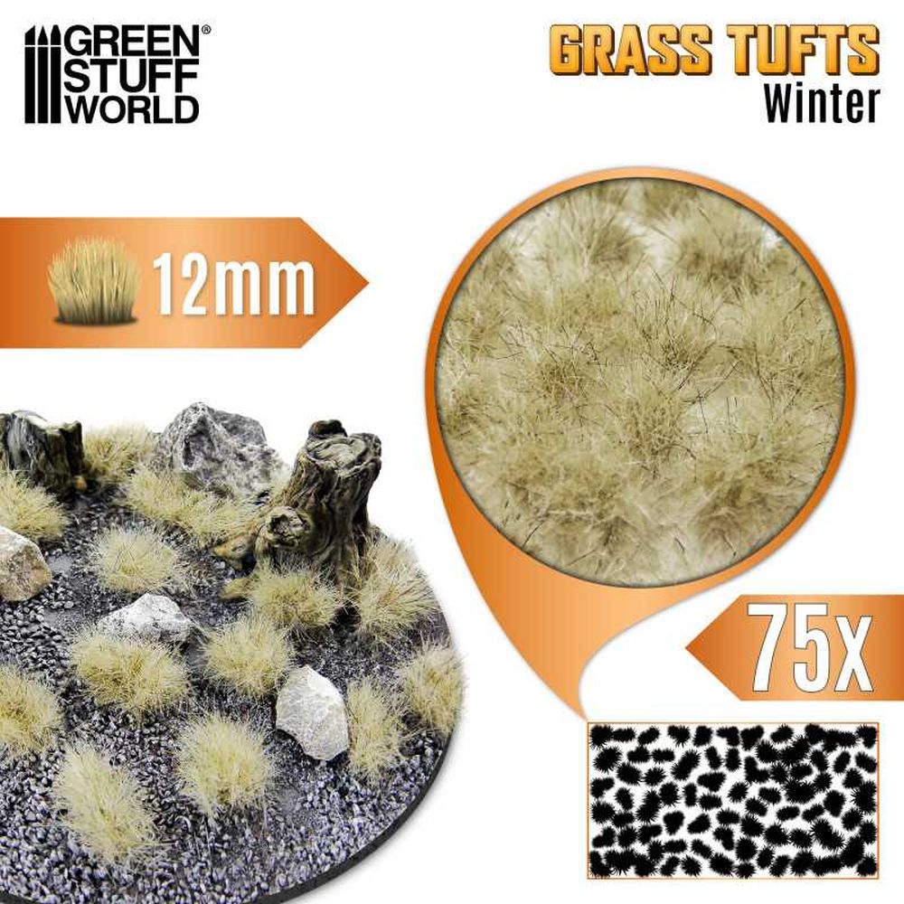 Green Stuff World – Grasbüschel – Winter White – 12 mm, 75 Büschel