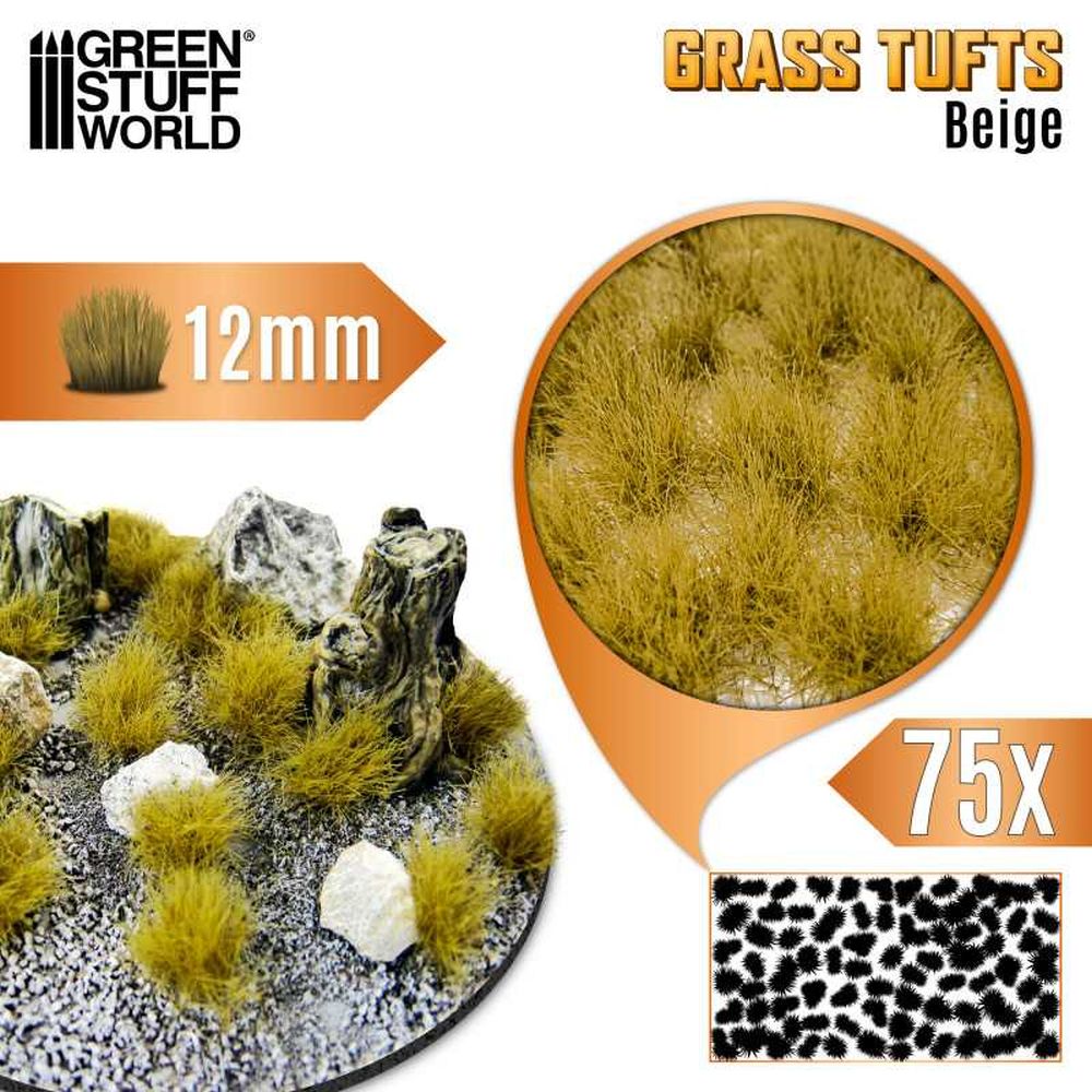 Green Stuff World – Grasbüschel – Beige – 12 mm, 75 Stück