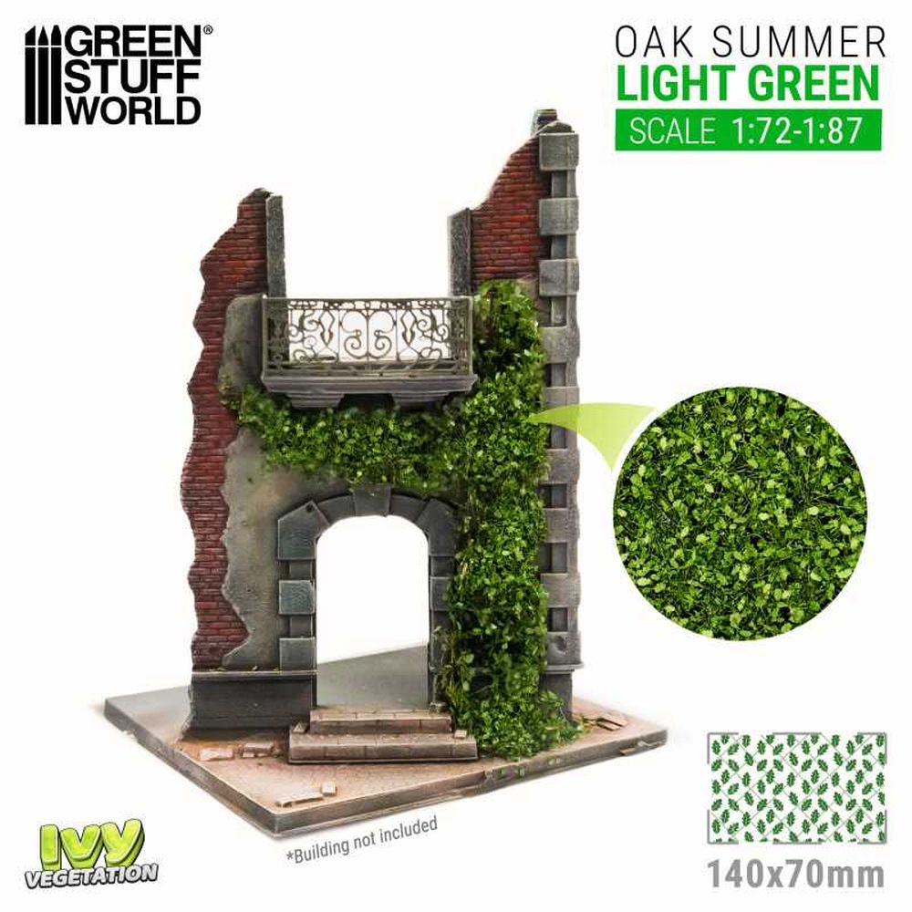 Green Stuff World – Miniatur-Blättermatte – Eiche, hellgrün, klein (140 x 70 mm)
