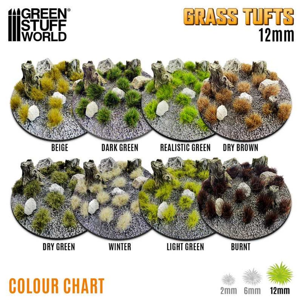 Green Stuff World – Grass Tufts – Light Green (12 mm, 75 Tufts)
