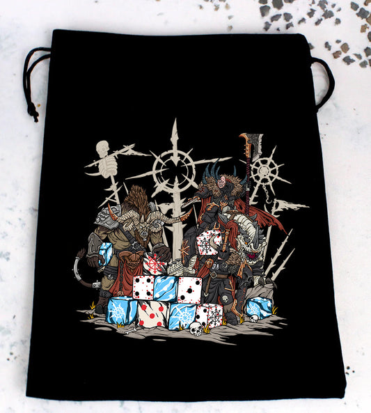 Baron of Dice – Premium Black Dice Bag Chaos Consumed – Würfelbeutel (6 × 8 Zoll)