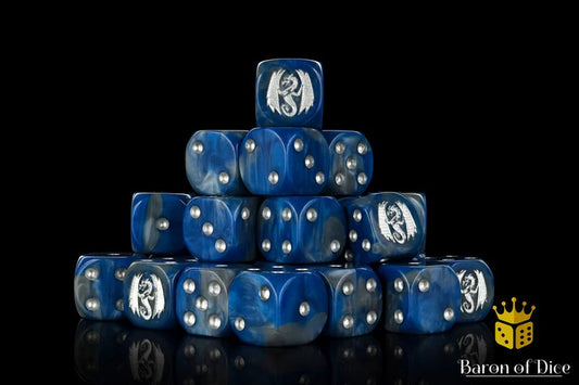 Baron of Dice – Storm Dragon – 25 Würfel (W6, 16 mm, eckig)