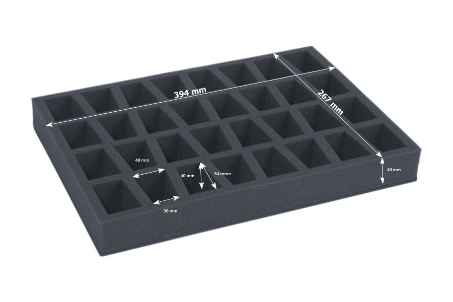 Standard Box für 32 Miniaturen auf 40mm Bases