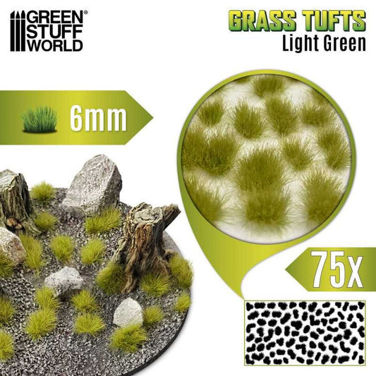 Green Stuff World – Grass Tufts – Light Green – 6 mm, 75 Pieces