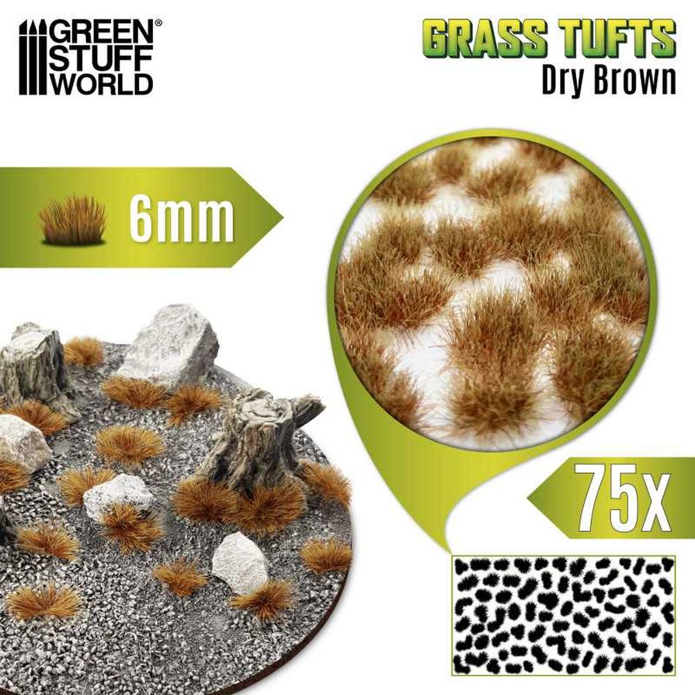 Green Stuff World – Grasbüschel – Getrocknet Braun – 6 mm, 75 Büschel