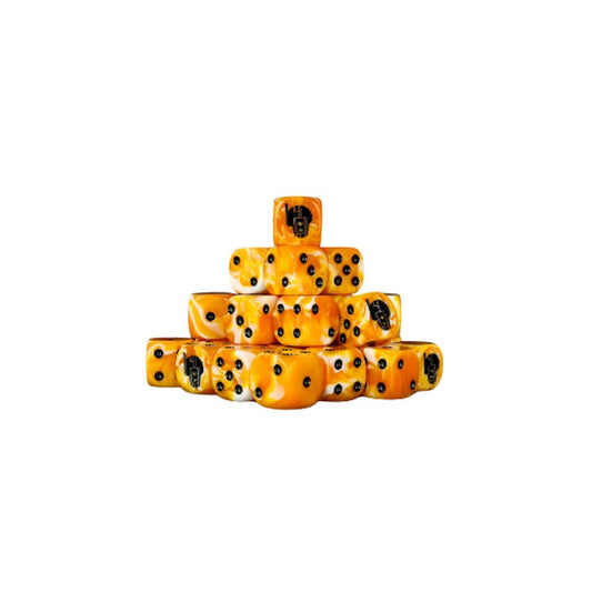 Baron of Dice – Robot Helm Ochre – 25 Würfel (W6, 16 mm, abgerundet)