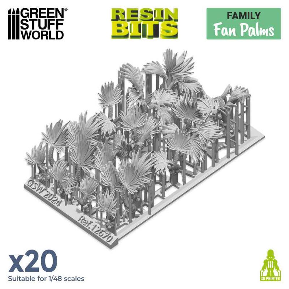 Green Stuff World – Fan Palms – 20 Pieces, 1:48–1:35