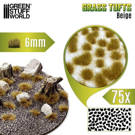 Green Stuff World – Grass Tufts – 6 mm – Beige, 75 Pieces
