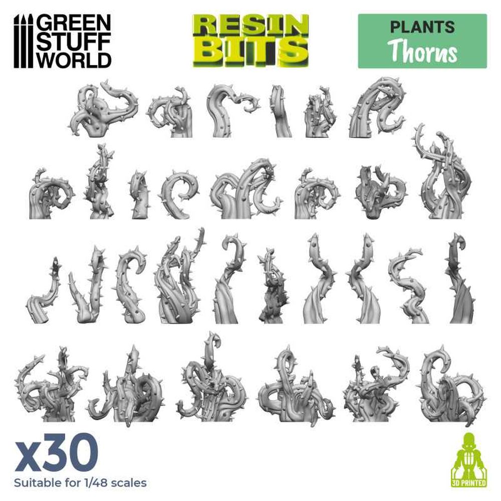 Green Stuff World – Dornige Pflanzen – 1:48–1:35, 30 Stück