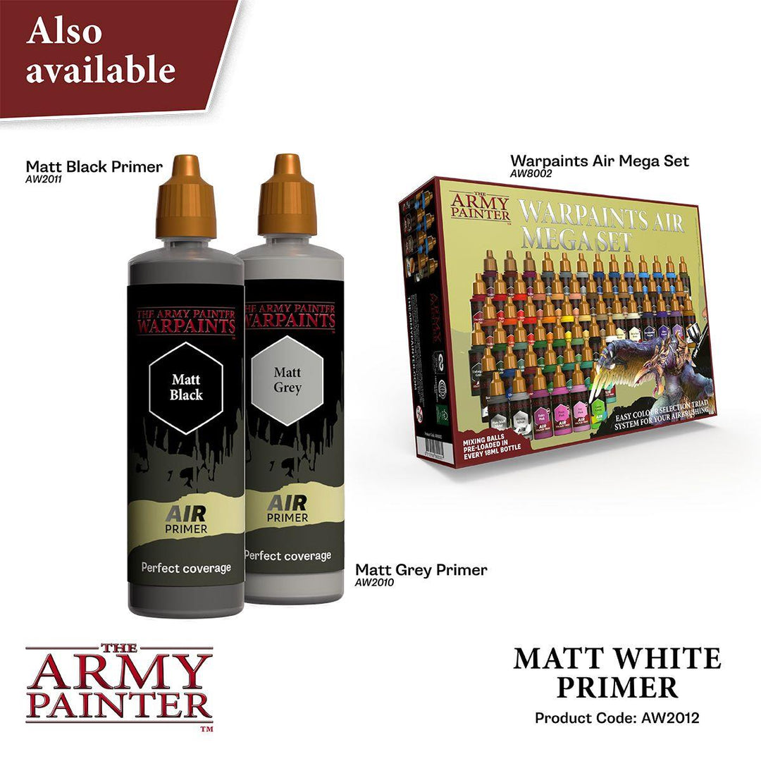 The Army Painter – Warpaints Air Matt White Primer – 100 ml