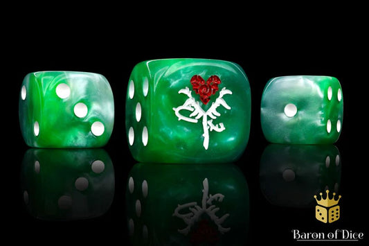 Baron of Dice – White Reincarnate – 25 Würfel (W6, 16 mm, abgerundet)