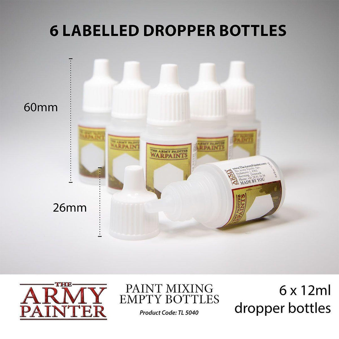 The Army Painter – Paint Mixing Empty Bottles – 6 × 12 ml