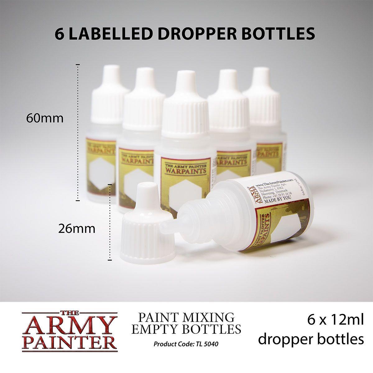 The Army Painter – Paint Mixing Empty Bottles – 6 × 12 ml