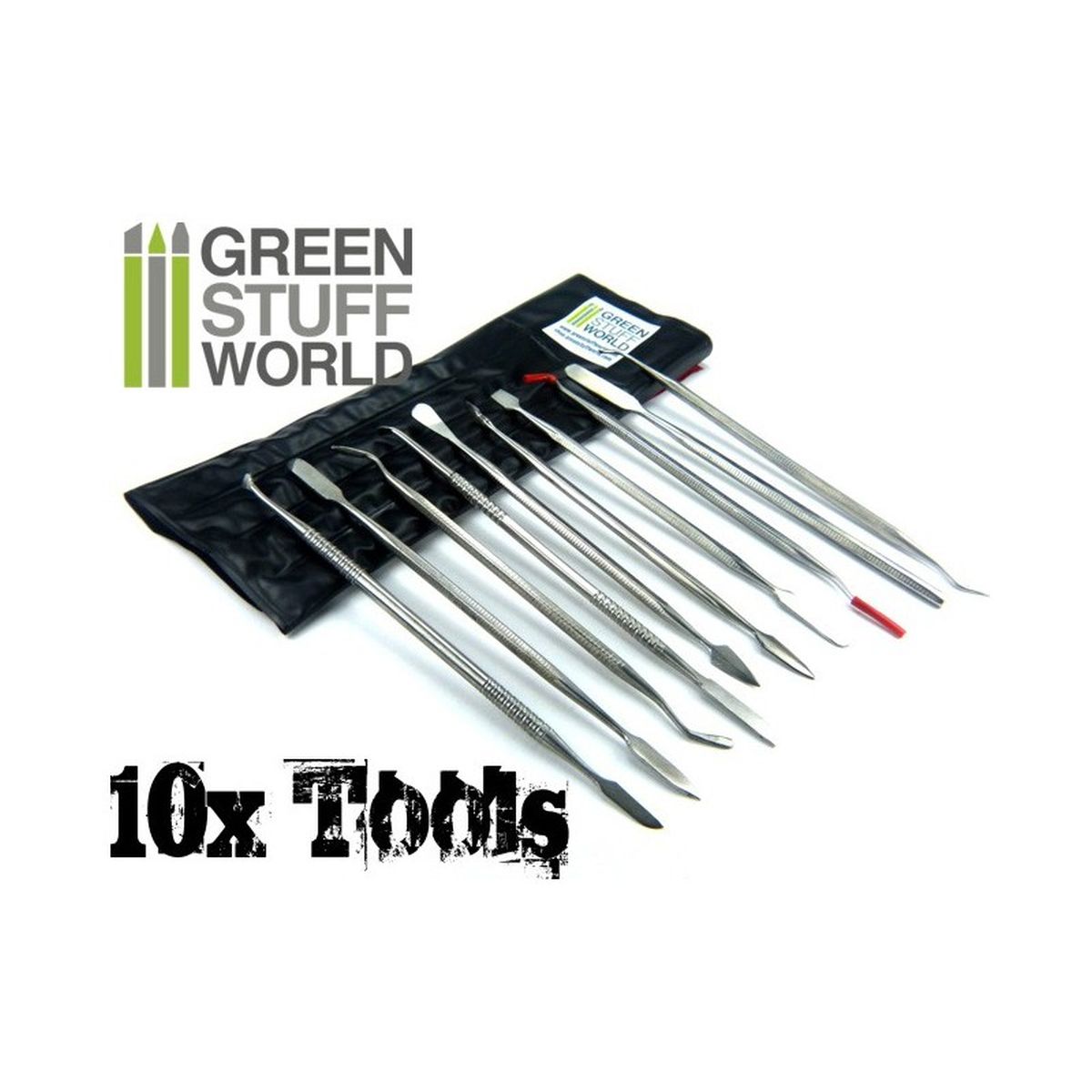 Green Stuff World – Modellierwerkzeug-Set – 10 doppelseitige Werkzeuge aus Edelstahl