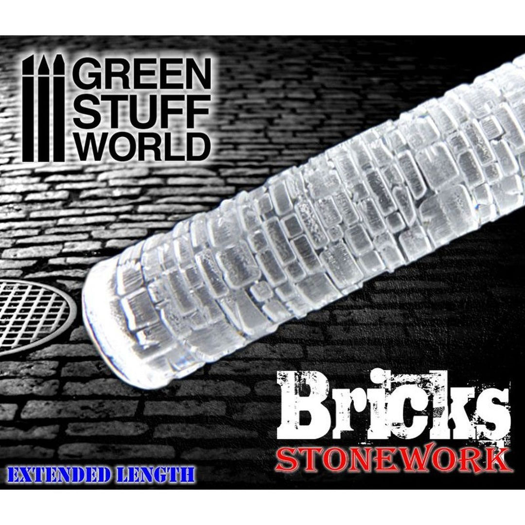 Green Stuff World – Strukturwalze – Ziegel – 14,5 cm, Mustergröße 5–8 mm
