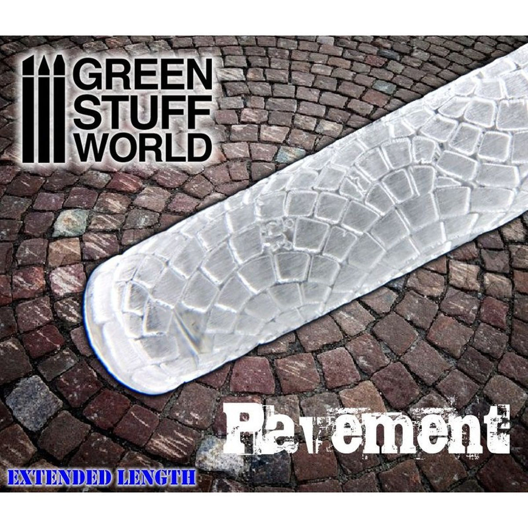 Green Stuff World – Strukturwalze – Pflaster – 14,5 cm, Steingröße 4 x 4 mm