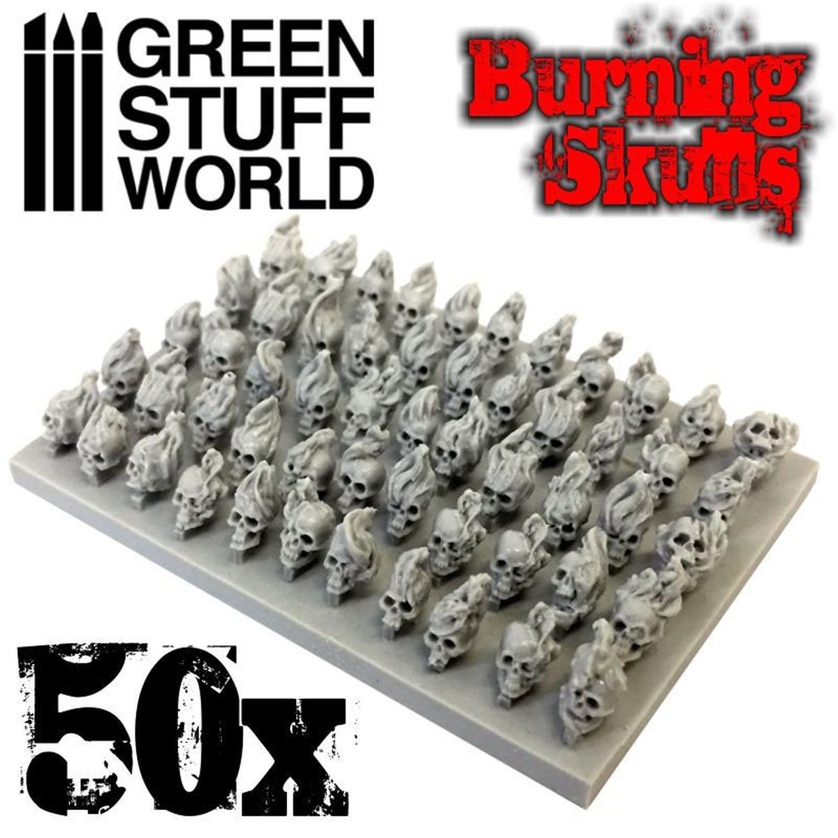 Green Stuff World – Brennende Totenschädel – 30 Stück, 1:48–1:35