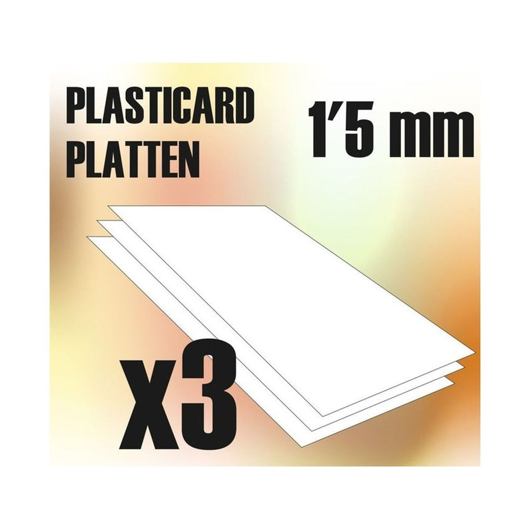Green Stuff World – Glatte ABS-Platten – 1,5 mm, 20 x 30 cm, 3 Stück